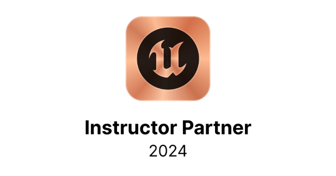 Copper Unreal Engine badge reading Instructor Partner 2024