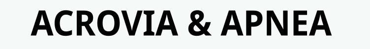 Text graphic reading ACROVIA & APNEA in bold black letters